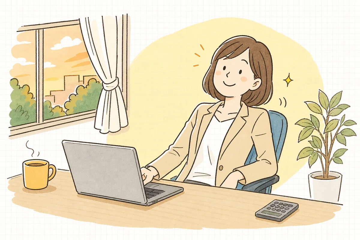 Excelの集計が数式で一度に出るようになり、月末の作業を早く終えて肩の力が抜けたひとり経理の担当者